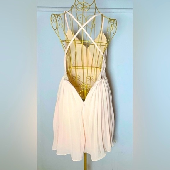 NWT Endless Rose Revolve V-Neck Pleated Mini Dress with Braided Back Straps, XS - Picture 10 of 14